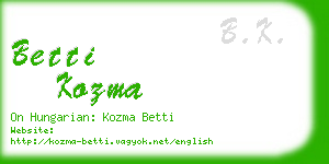 betti kozma business card